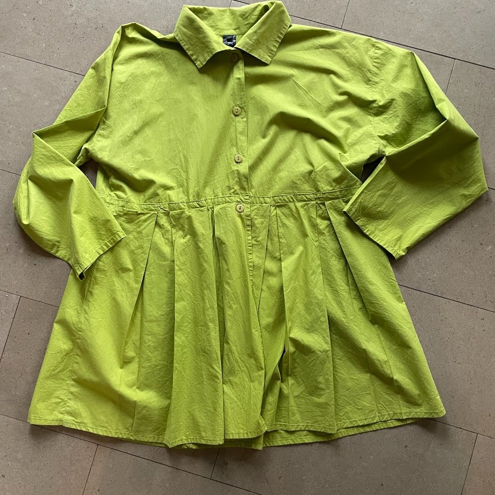Kaliyana lime green cotton Empire shirt jacket - Up to size 14/16